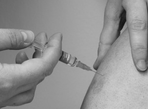 Impfung mit dem diesjährigen Grippeimpfstoff.